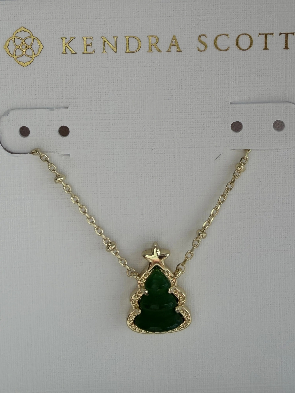 Kendra Scott Gold Christmas Tree Necklace - Picture 2 of 3